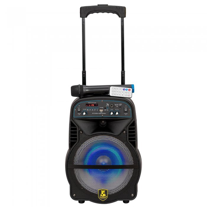 Boxa Activa CH-1012 Tip Troller cu Microfon Wireless , Bluetooth , USB , Card , Radio FM , Telecomanda