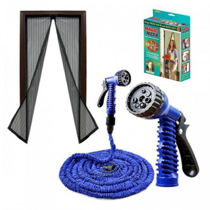 Furtun extensibil Magic Hose 60 metri + Perdea magnetica antiinsecte