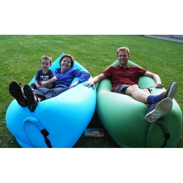 Set 2 x Canapea -Saltea Gonflabila tip Sezlong Lazy Bag pentru Plaja sau Piscina, Umflare Rapida fara Pompa
