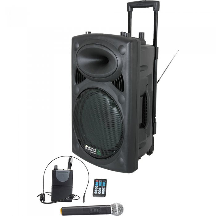 Boxa Activa Portabila Tip Troller Soundvox™ Radio FM, Bluetooth, USB, TF Card, Microfon Inclus, Telecomanda, Neagra