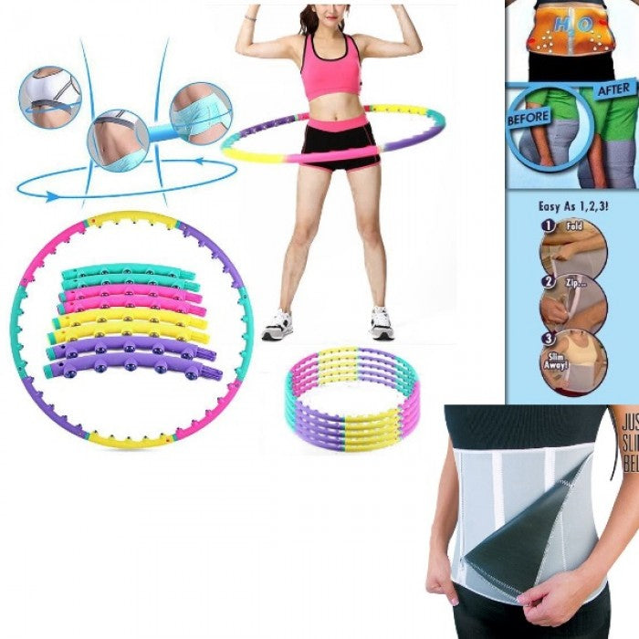 Cerc Fitness Gimnastica Masaj Magnetic pt talie de viespe abdomen plat + Cadou: Centura din neopren Slimming Girdle