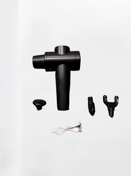 Aparat de masaj Fascial Gun , 4 capete interschimbabile, 20 trepte de viteza cu acumulator