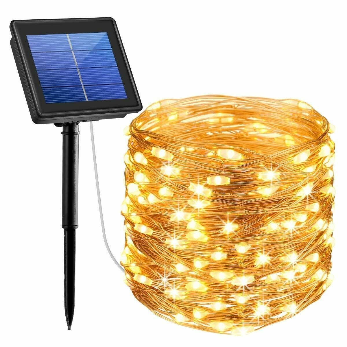 Instalatie solara pentru casa sau gradina, 100 LED-uri, 12 metri