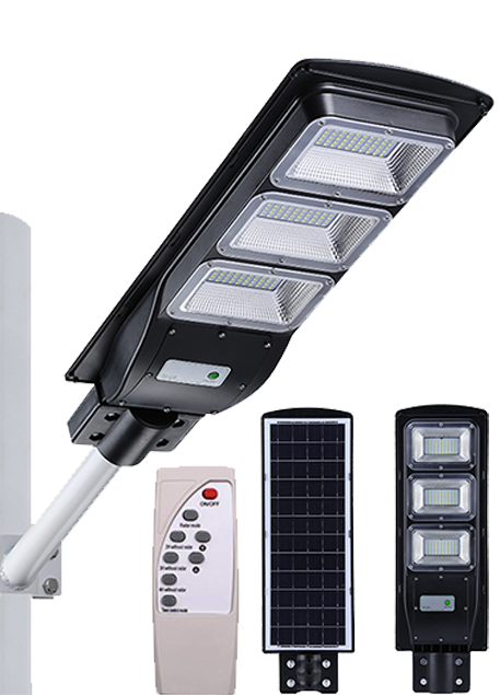 Lampa solara LED, 120 W, cu panou solar si telecomanda