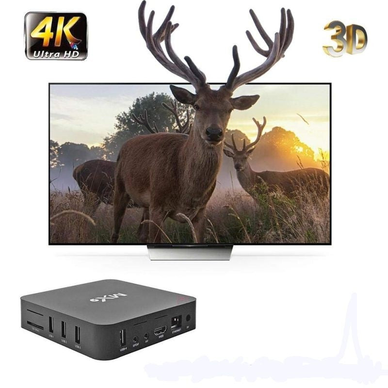 Smart TV Box Android Mini PC Ultra-HD 4K, telecomanda