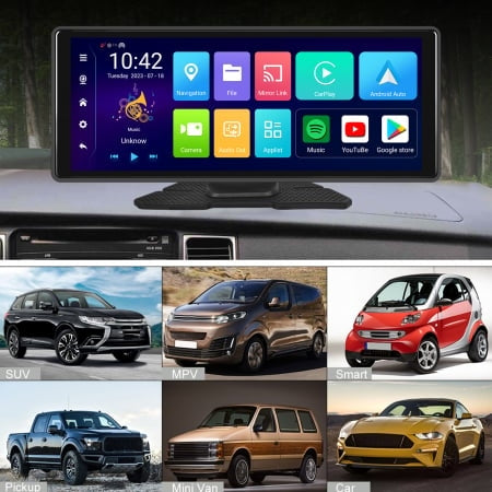Navigatie Auto, CAMERA DVR FULL HD INCLUSA si Camera marsarier, GPS Portabil, Universal, CarPlay si Android Auto WI-FI, ecran tactil 4K 10.5 inch