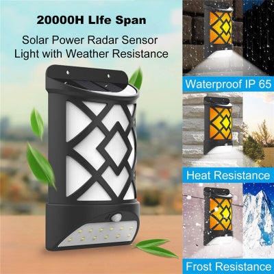 Set 2 Lampi Solare Flacara Gradina MX-F12 cu Senzor de Miscare