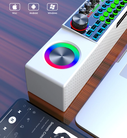 Placa de sunet, mixer multifunctional, bluetooth, microfoane, boxa