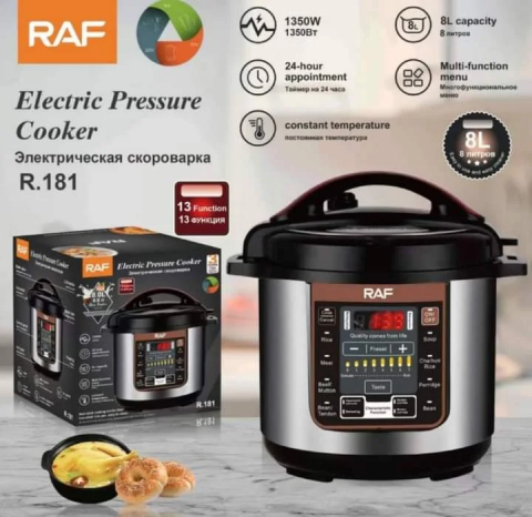 Oala electrica sub presiune RAF-181 8L 1350W multifunctional si multiprogramabila