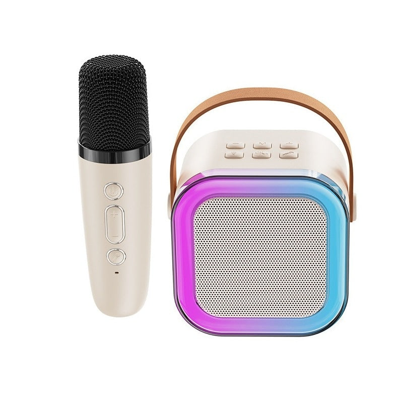 Set karaoke copii si adulti cu difuzor si microfon, wireless, portabil pentru petrecere, raza de actiune pana la 10 m, efecte de voce, player MP3, microSD card, bluetooth