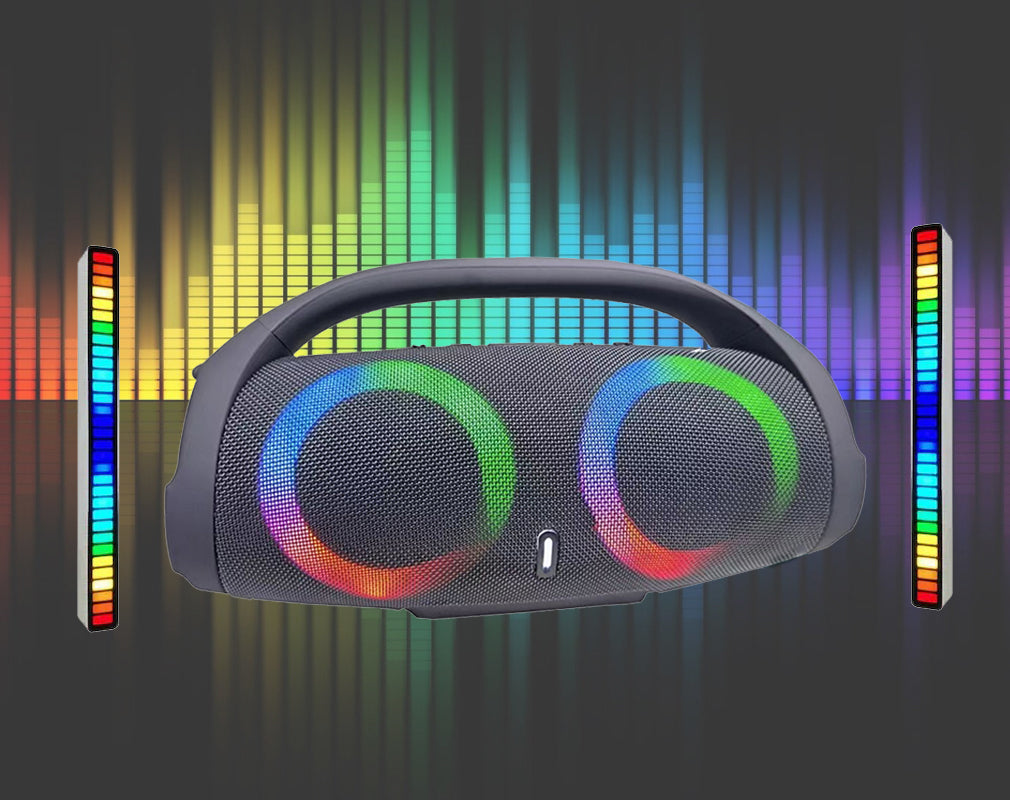Boxa portabila cu acumulator, Boonboox2, USB, 10.000 Mah + 2 Lampi LED cu activare sunet CADOU