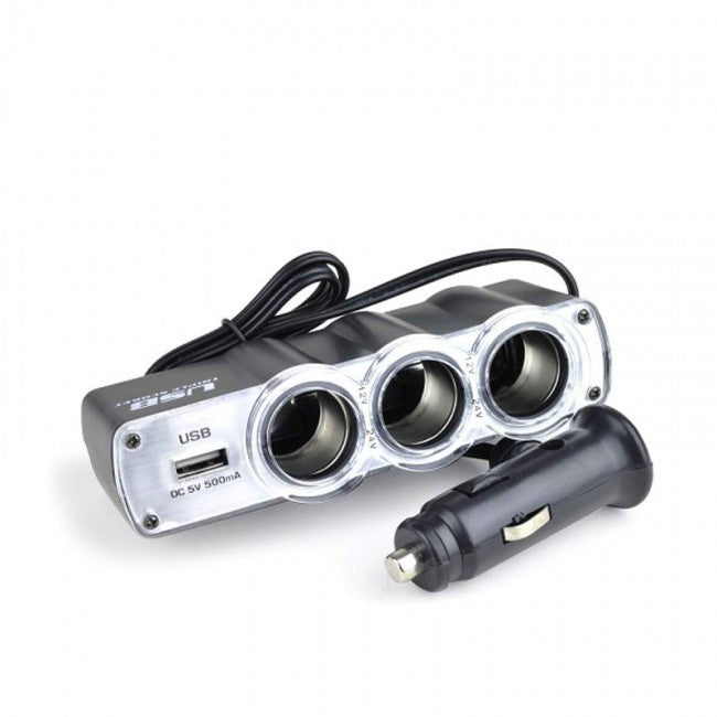 Bricheta auto priza tripla cu USB Eficienta Garantata