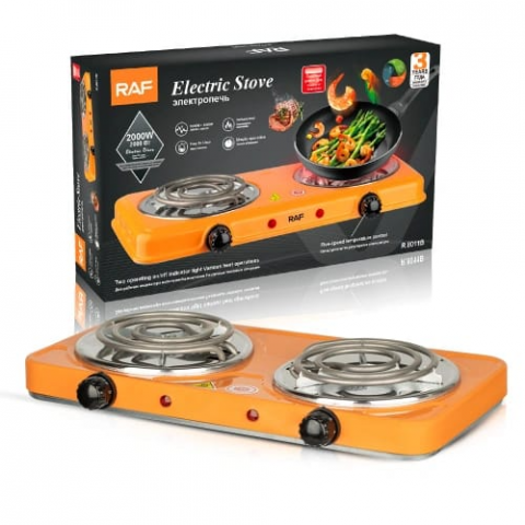 Aragaz electric RAF-8011B 1000+1000 W plita de gatit cu control temperatura protectie la supraincalzire aragaz electric 2000 wati