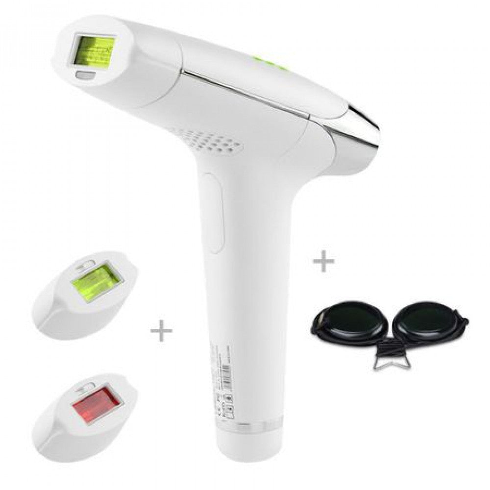 Epilator IPL, 5 trepte de intensitate, 300.000 pulsatii, 2 capete interschimbabile