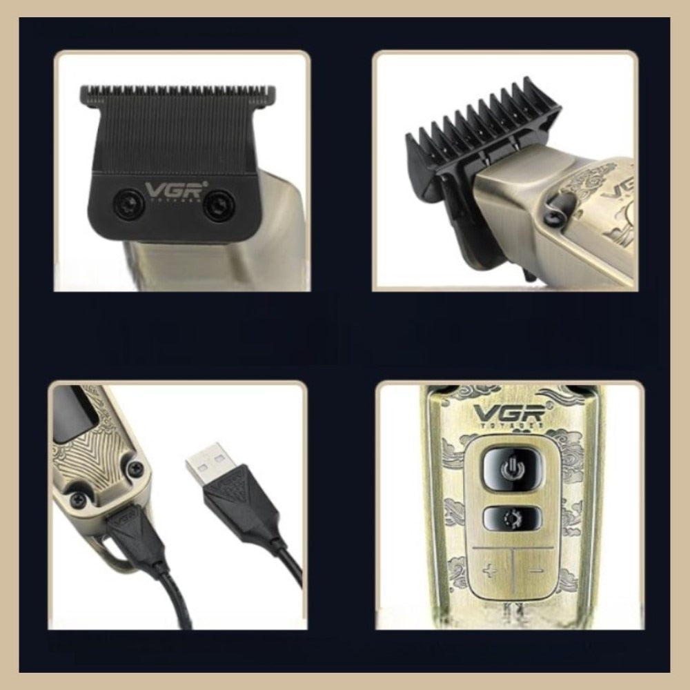 Trimmer VGR V901, USB, LED, acumulator, accesorii incluse