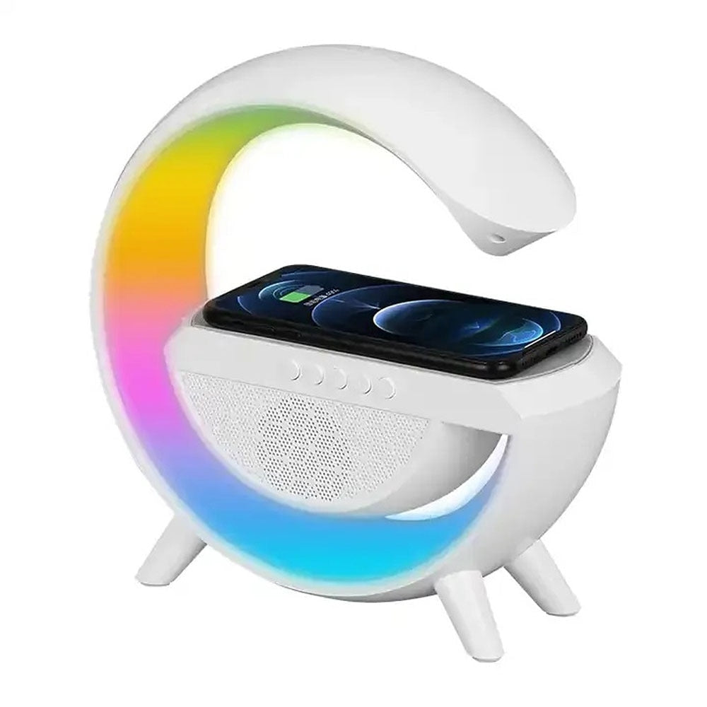 Boxa portabila bluetooth, statie de incarcare wireless, lampa led rgb