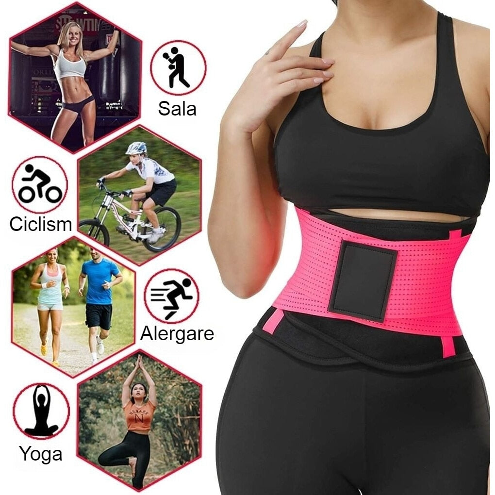 Centura abdominala, pentru fitnes si conturarea taliei, material respirabil