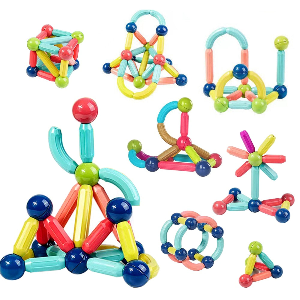 Set Jucarii Magnetice 3D pentru constructii 84 Piese