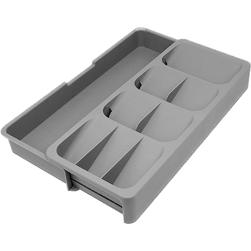 Tava de organizare tacamuri extensibila pentru sertarul de bucatarie