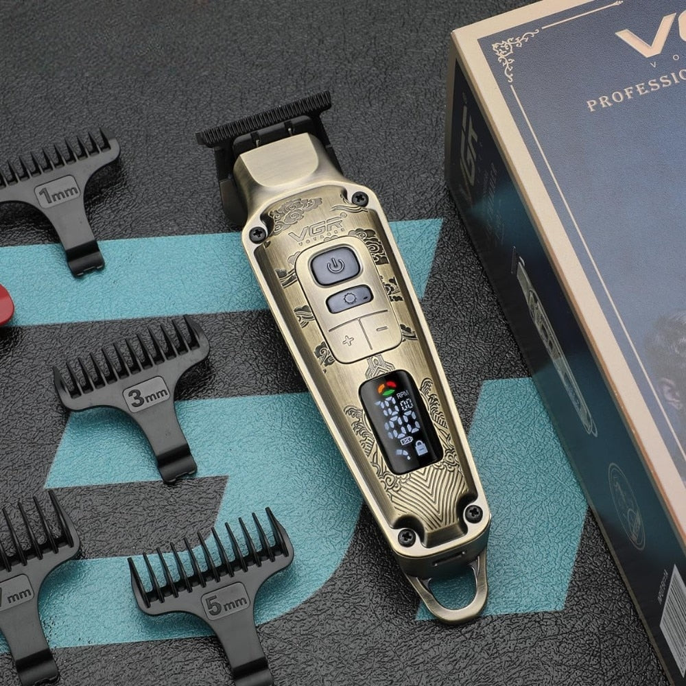 Trimmer VGR V901, USB, LED, acumulator, accesorii incluse
