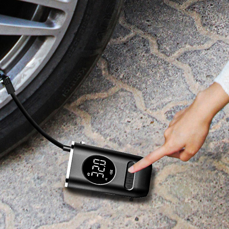 Compresor anvelope auto, Pompa aer auto, ABS, LED, 7.4V, 50 W, 25L/min