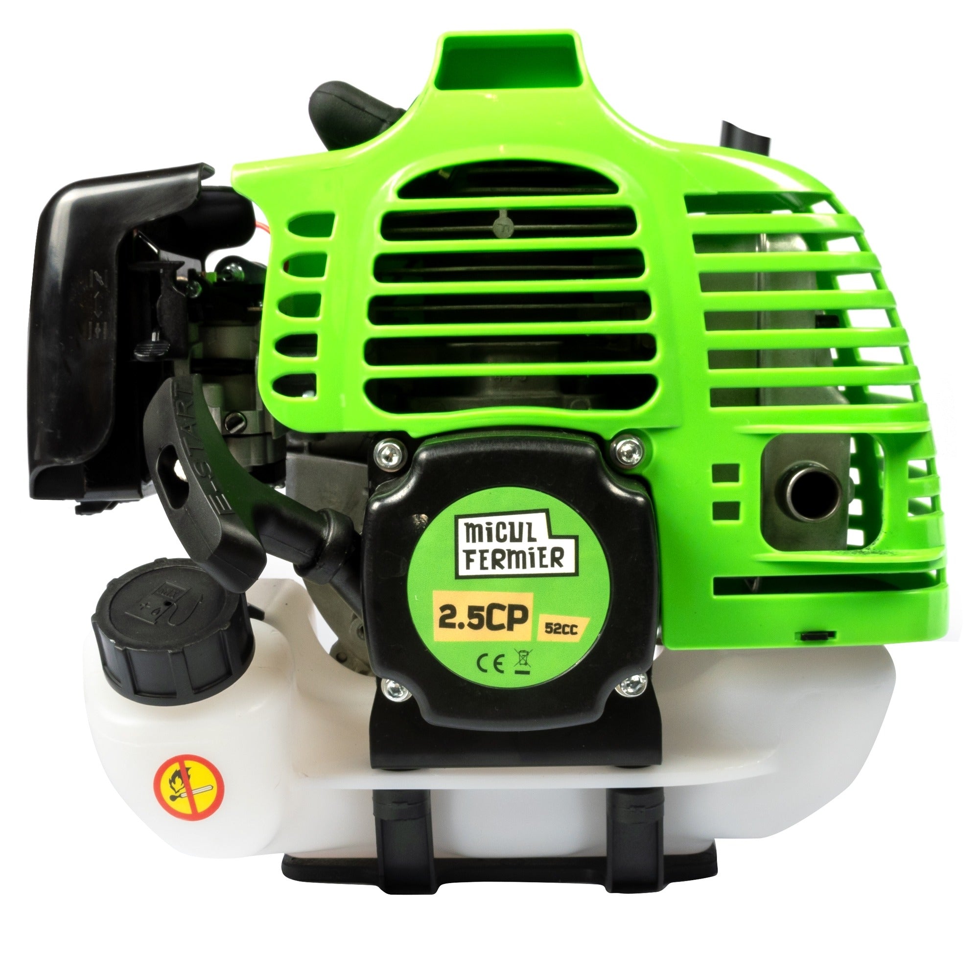 Motocoasa Micul Fermier 2.5CP, 52CC, motor benzina 2T, pornire rapida, 3 accesorii, tija 28mm