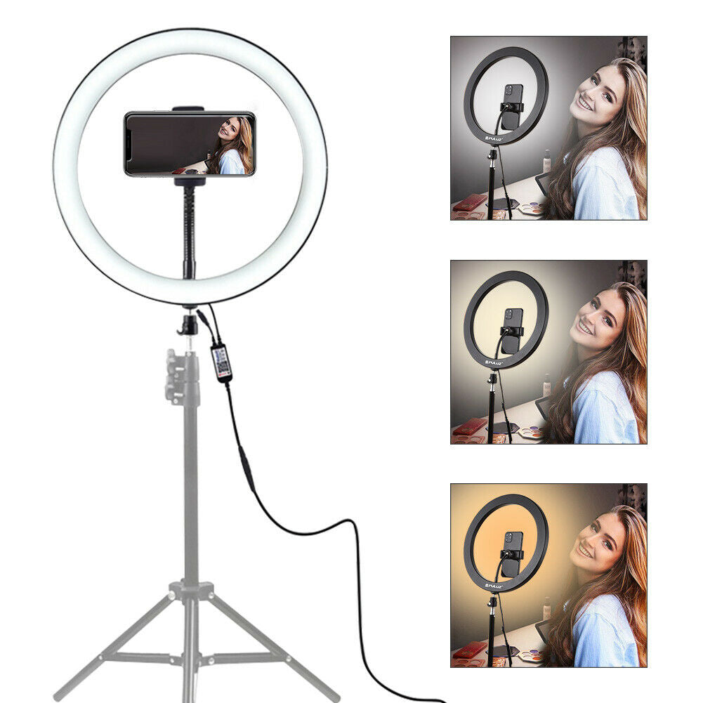 Lampa circulara cu suport selfie, pentru foto, make-up, cosmetica