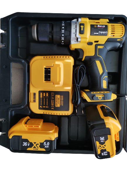 TRUSA BORMASINA 36V 5.0Ah CU 2 ACUMULATOR SI INCARCATOR + 25 ACCESORII