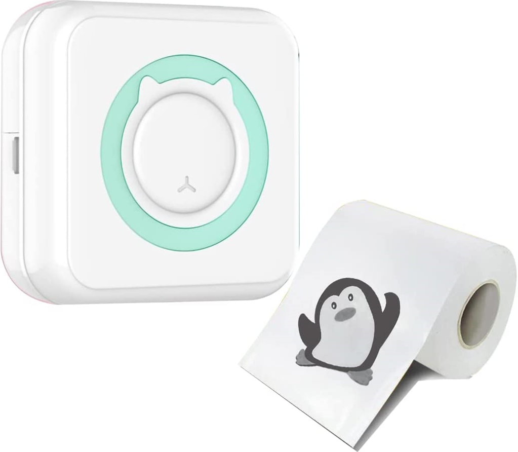 Mini imprimanta termica, portabila, bluetooth, 10 role incluse