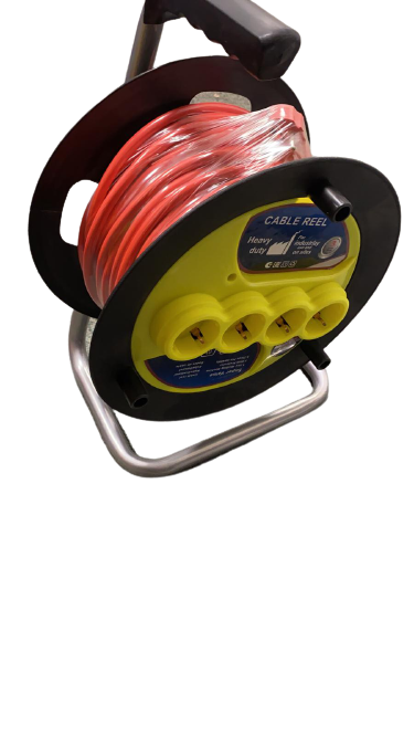 Prelungitor cu tambur, 40 m, 2 x 2.5 mm, 4 prize, maner transport