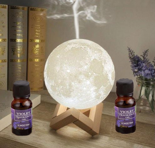 Lampa de veghe forma Luna 3d , cu umdificator Cadou 2 esente 10ml surpriza !!!