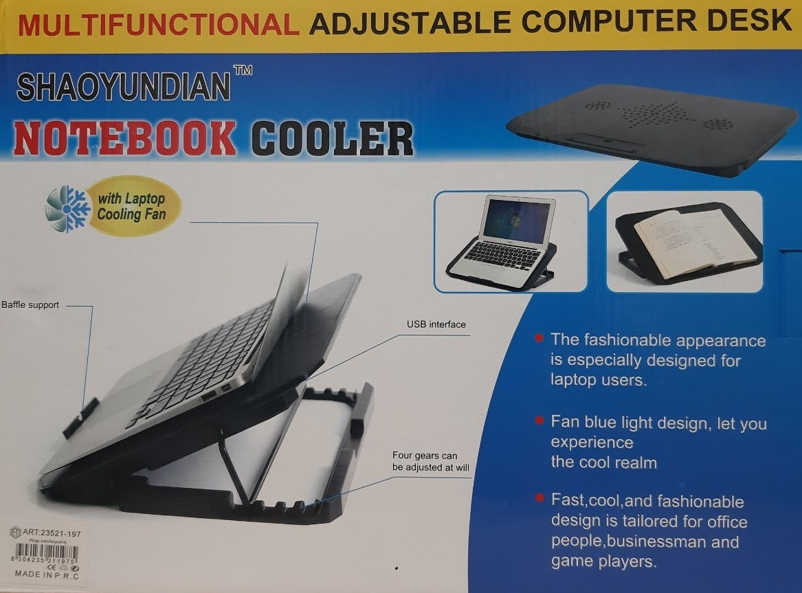 Suport pentru laptop cu răcire cu ventilator multifuncțional reglabil