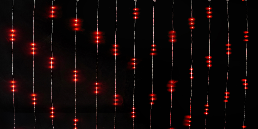 Perdea luminoasa 3 X 3 M, 429 leduri, ploaie curgatoare, formal V, multicolora