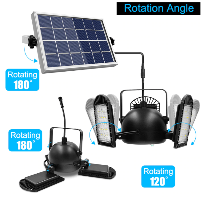 Lampa solara cu 3 proiectoare LED