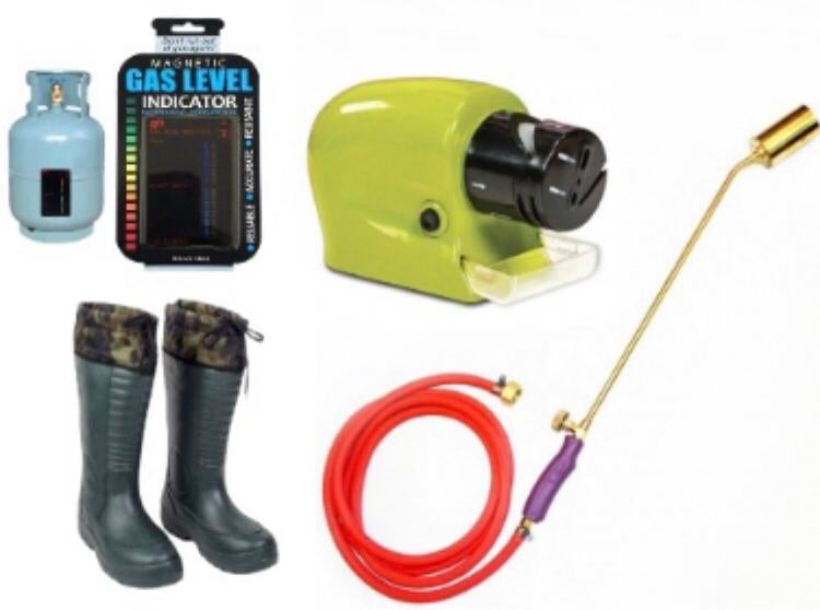 PROMOTIE IMBATABILA! KIT COMPLET ARZATOR (PARLITOR) + INDICATOR NIVEL GAZ + ASCUTITOR ELECTRIC PORTABIL PENTRU CUTITE + CIZME BARBATESTI IMPERMEABILE, TOTUL LA DOAR 174.90 LEI!