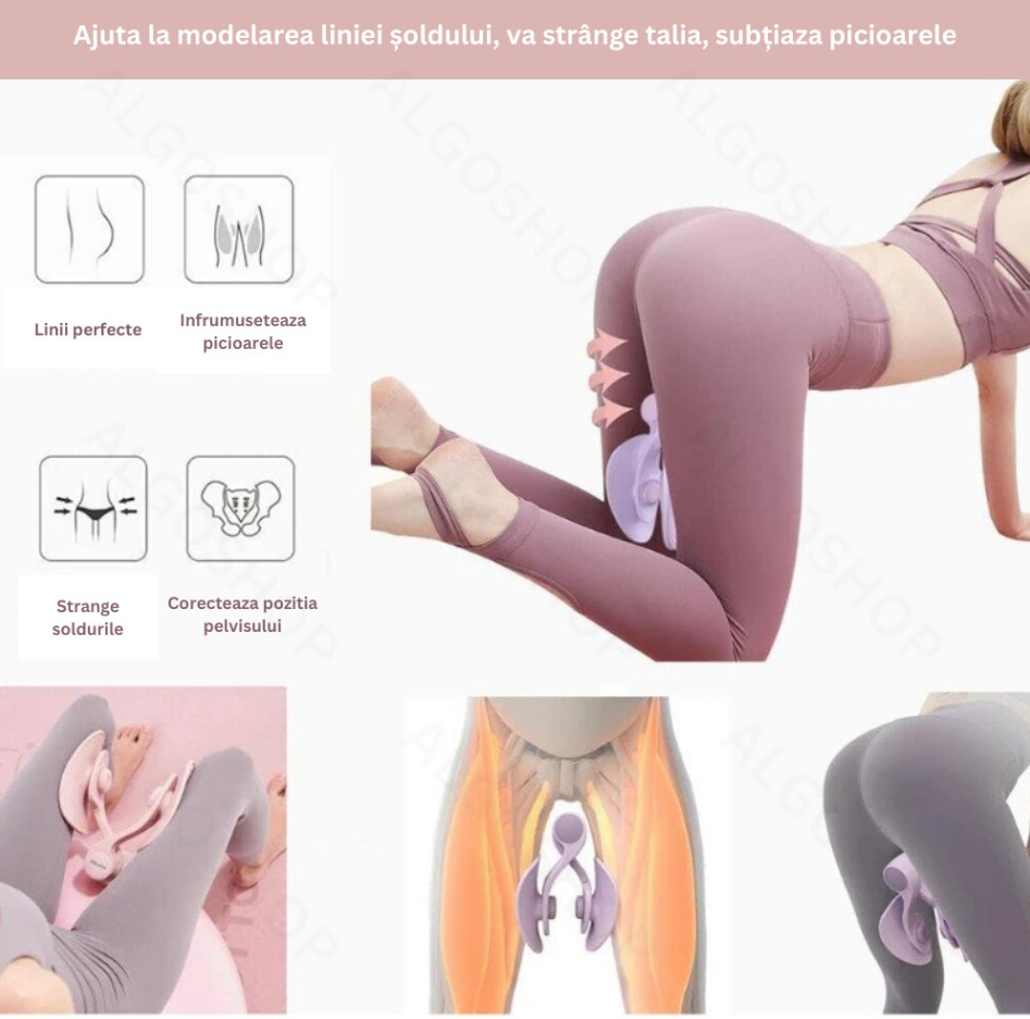 Dispozitiv Hip Trainer, Antrenor pentru podeaua pelvina, solduri, picioare, coapse, fese, maini si spate, postpartum
