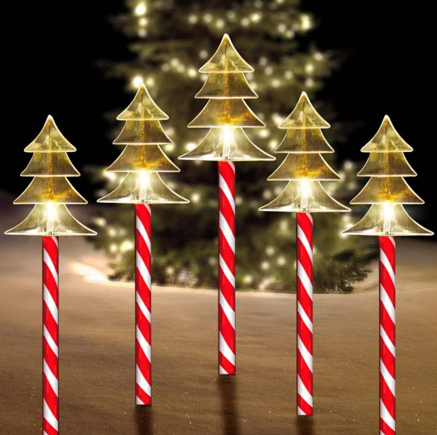 Set 5 Decoratiuni Luminoase Pentru Craciun, Instalatie Solara, Model Acadele