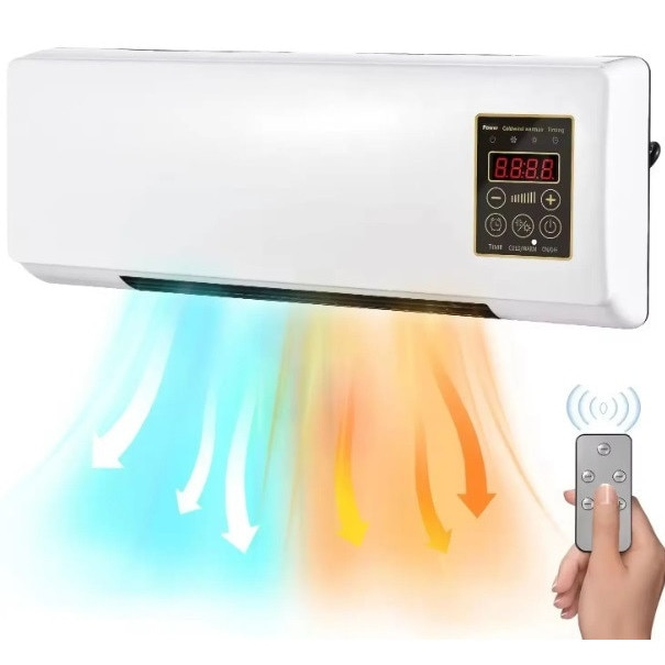 Racitor de aer portabil 2 in 1, 1800W, termostat electronic, display LED, timer, functii de racire si incalzire