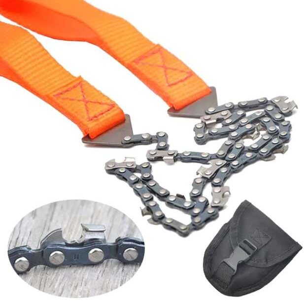 Mini Fierastrau de Buzunar tip Lant din Otel pentru Camping sau Drumetii, 103cm