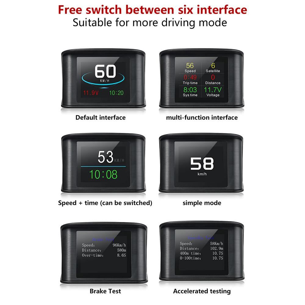 Head Up Display T600 2.2 inch auto Digital cu TFT LCD multi-color, viteza & conducere distanta