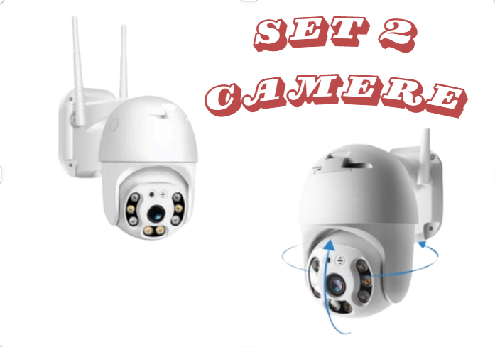 OFERTA 1+1 Camera supraveghere WIFI, interior / exterior, Rotativa, Cu Detectare Miscare 360