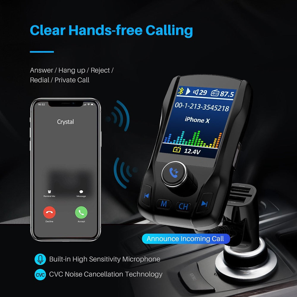 Modulator FM Transmitator Functie Bluetooth, Display 1.8, 3xUSB, HandsFree