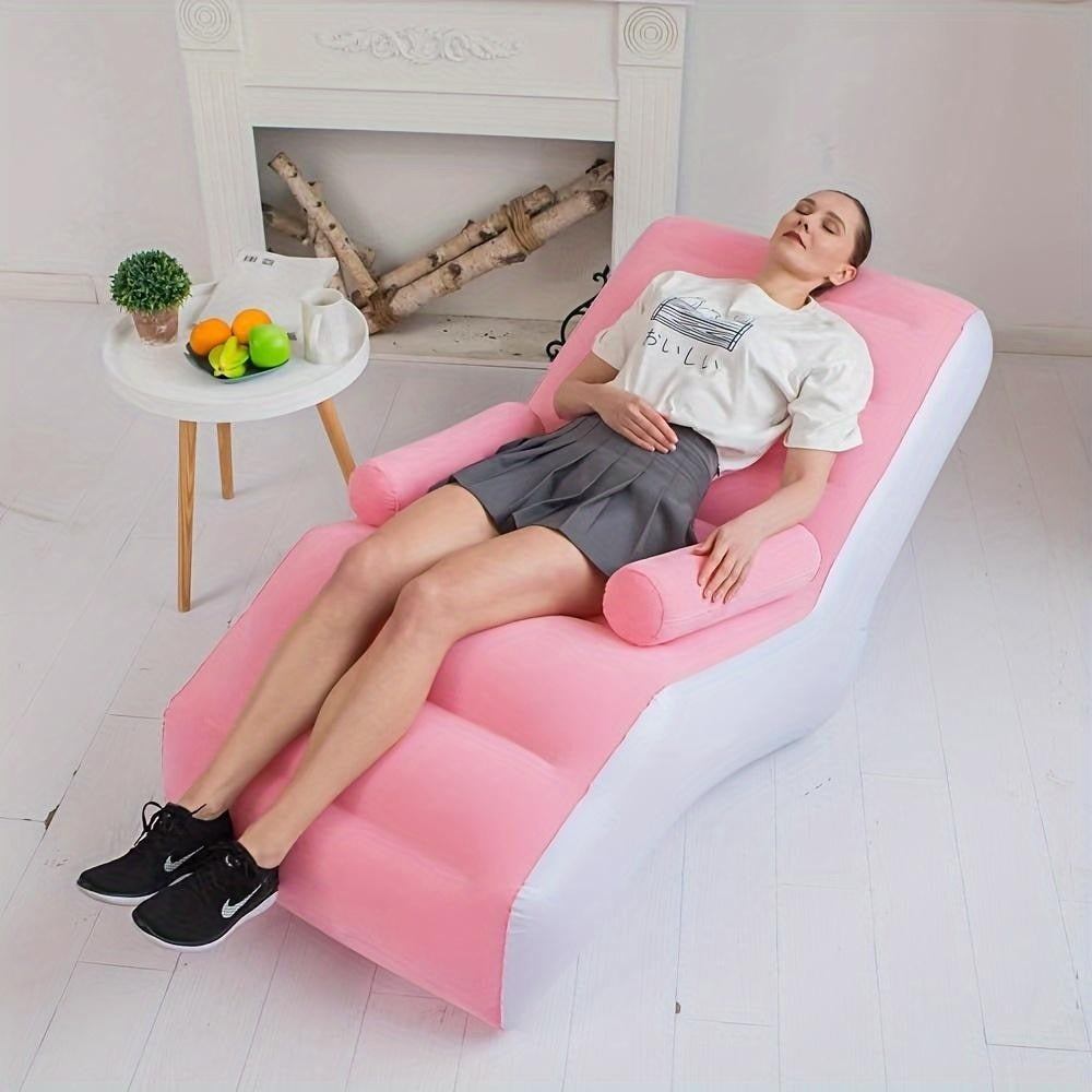 Fotoliu gonflabil, ergonomic in forma de S, dimensiuni 80x140X85 cm, material rezistent