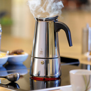 Espressor Cafea 9 Cesti Inox India Destinat Aragaz