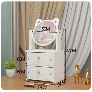 Organizator de Machiaje și Produse Cosmetice cu Sertare și Oglindă 360°