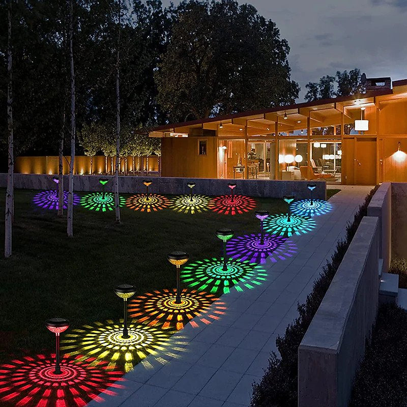 Lampa solara Led RGB pentru gradina cu doua moduri de lumina