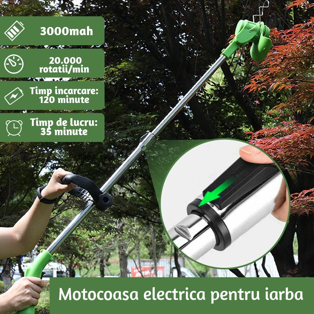 Motocoasa electrica, 1 acumulator 12V, 800W, 20000 RPM