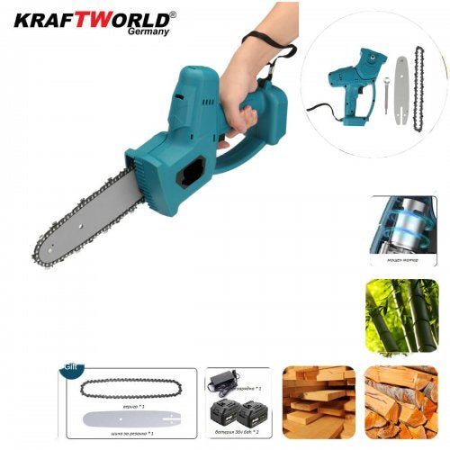 Mini fierastrau cu 2 acumulatori, 38V, 10 Ah, KraftWorld Germany