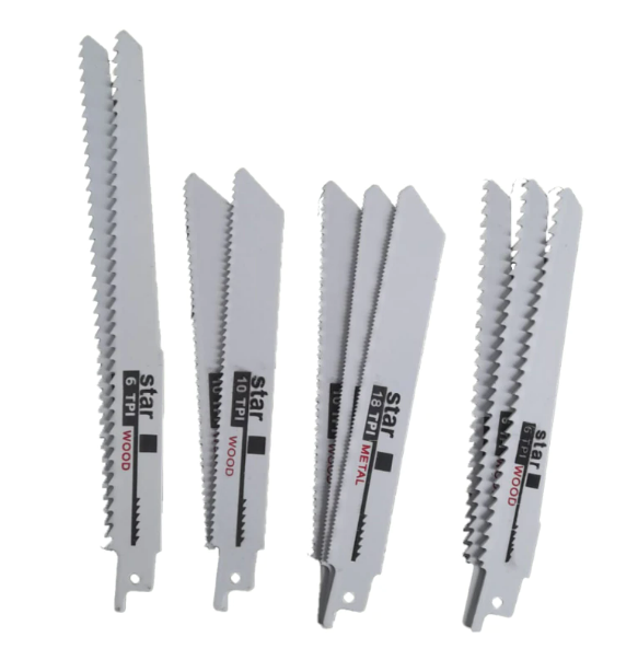 Set 10 panze fierastrau tip sabie. Metal si Lemn, lungimi diferite