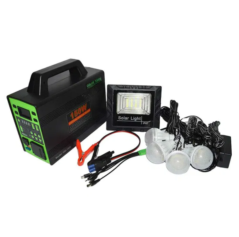 Sistem KIT iluminare LED cu panou solar 4 becuri